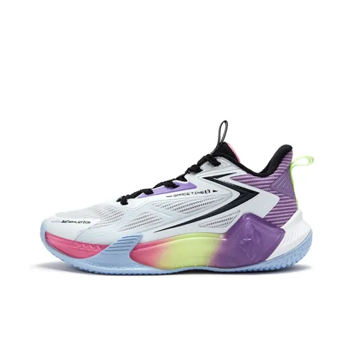 361°KIDS DVD Амортизация Устойчивость к истиранию Поддержка Низкий Топ Детские Баскетбольные Кроссовки Белый Фиолетовый Черный