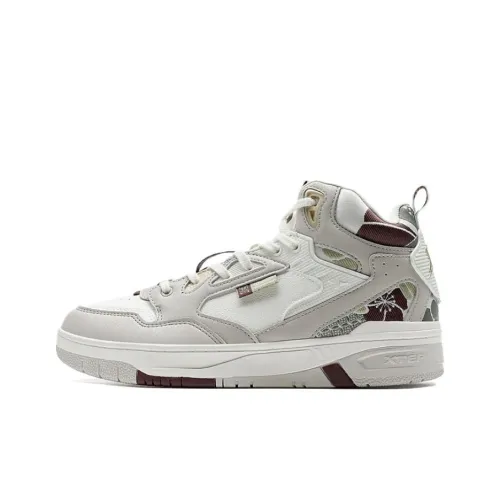 XTEP Slip-resistant Abrasion-resistant MID Топ Скейтборд Кроссовки Мужские Серый Белый Красный