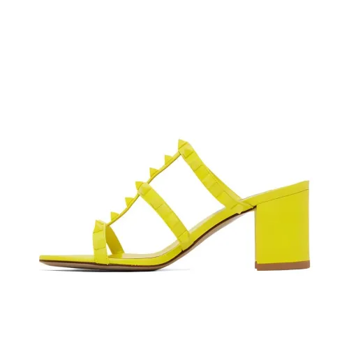 Valentino Rubber Slide Тапочки 6 см Женские Желтые