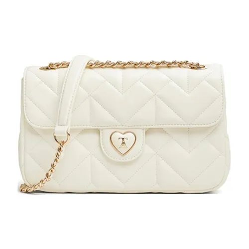 TATA Artificial Leather Crossbody Bag Small Women's Ecru Black TATA Искусственная кожа через плечо сумка маленькая женская экрю черный