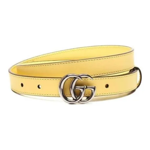 GUCCI Металл Кожаные ремни Женские Желтый Ширина 2CM
