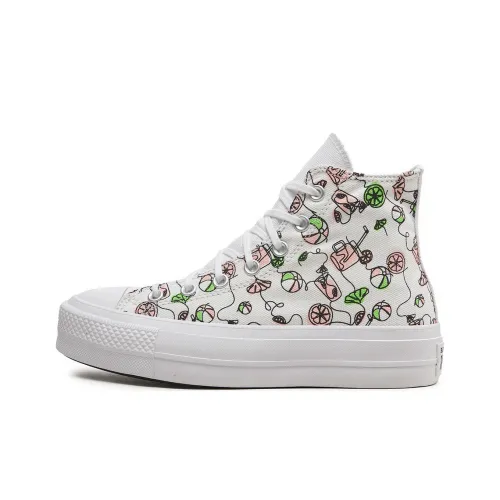 Converse Chuck Taylor All Star Lift High Топ Кеды Женские Белые Розовые