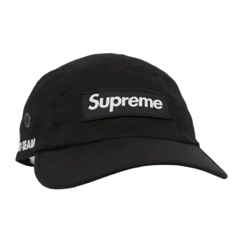 Supreme Linen Baseball Caps Unisex Black Supreme Льняные Бейсболки Унисекс Черные
