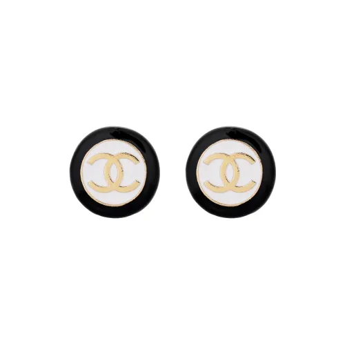 Серьги-гвоздики CHANEL Унисекс Черные
