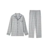 Светло-серый в клетку (Кожа/Гигроскопичность/Дышащий/Мягкий тактильное ощущение)