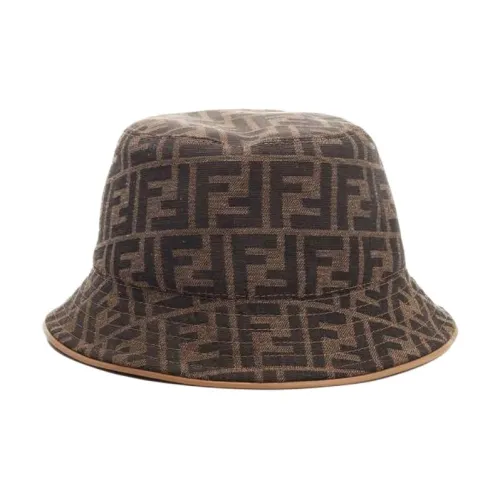 FENDI Полиэстер Cotton Bucket Hats Женские Коричневый