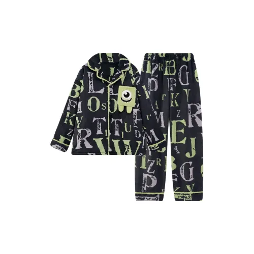 Qiao Ni Tong Пижамный комплект Мужской Черный Зеленый