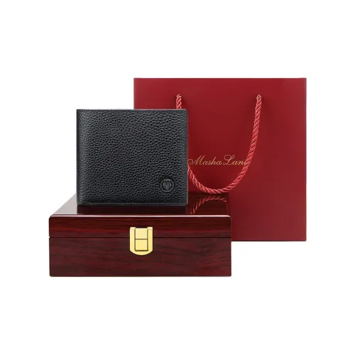 MashaLanti Кошелек из натуральной коровьей кожи мужской черный