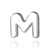 Серьги-гвоздики из стерлингового серебра с надписью (Модель M)