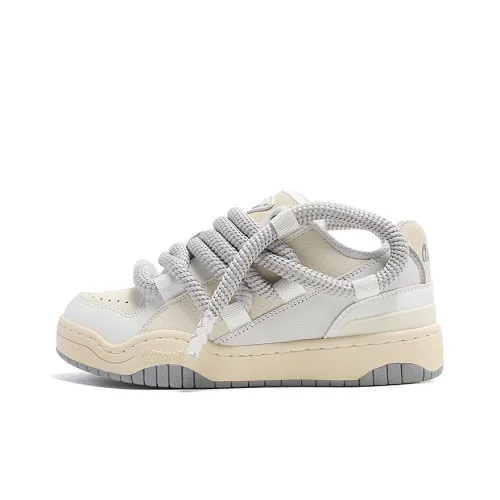 OUBT Противоскользящие Износостойкие Дышащие Низкие Кроссовки для Скейтбординга Унисекс Бежевые