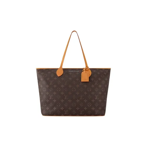 LOUIS VUITTON NEVERFULL Коровья кожа Тоут Сумка Сумка для покупок Сумка на плечо Мужская Коричневая