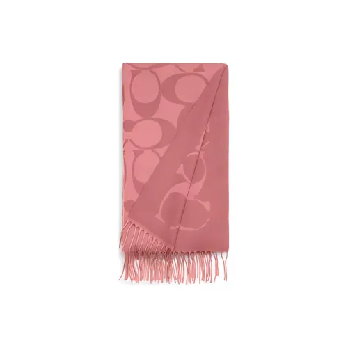 COACH Шарфы из овечьей шерсти вязаные Женские Розовые