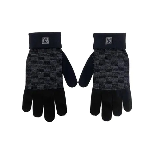 LOUIS VUITTON Шерсть Полиэстер Трикотаж Перчатки Мужские Черные