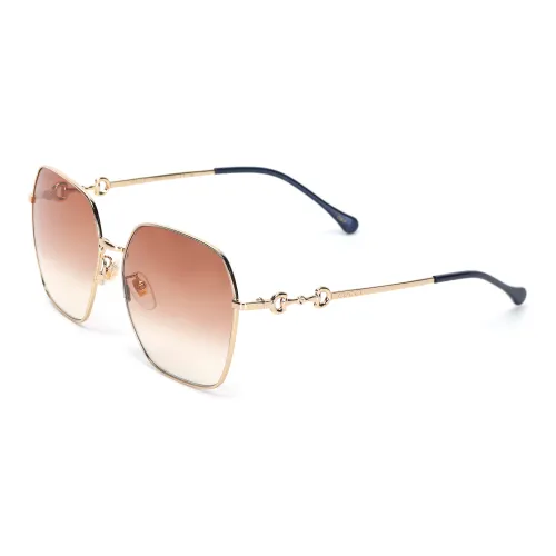 GUCCI Металл Квадрат Солнцезащитные очки Женские Золото