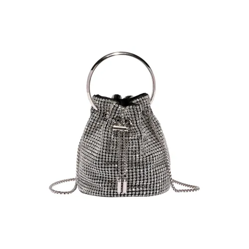 H YXIANG Коровья кожа Ведрообразная сумка Женская Черная