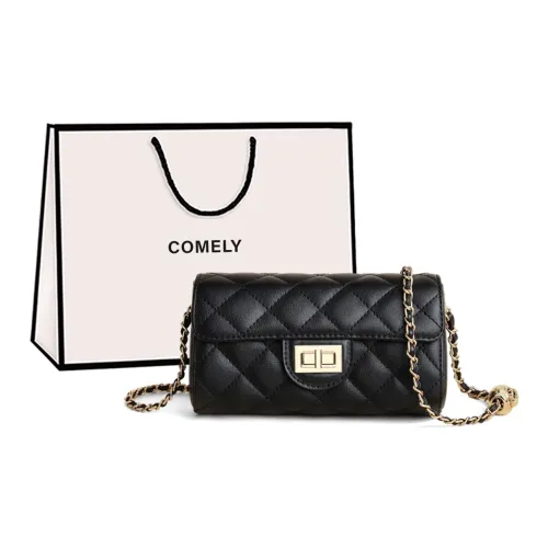 COMELY Сумка из синтетической кожи с коровьей кожей цепочка сумка через плечо стандартная женская черная