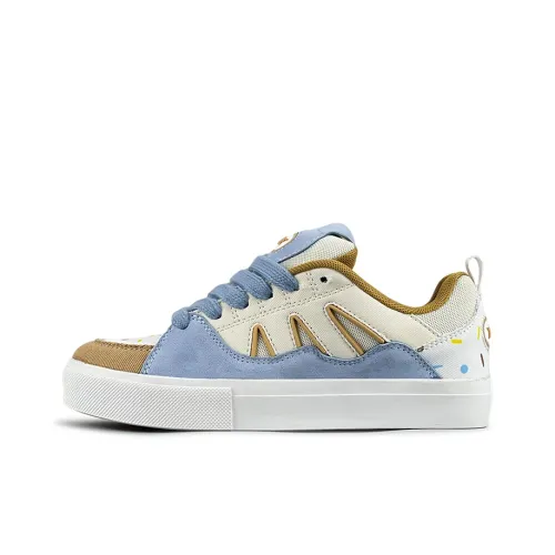 VFDF Ice Cream Ice Cream Противоскользящие Устойчивые к истиранию Низкие Скейтборд Кроссовки Унисекс Бежево-Синий