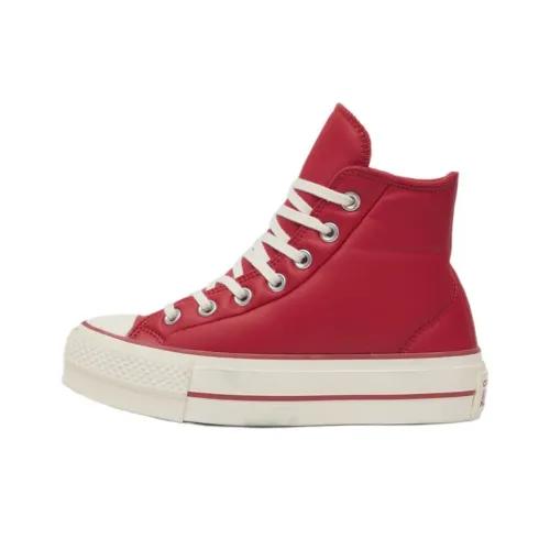 Конверс All Star Lift Slip-Resistant Abrasion-Resistant High Top Скейтборд Кроссовки Женские Красный