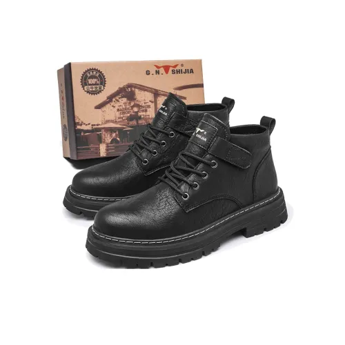 G.N.SHIJIA Байкер Тактический Ботинки Короткий Мартин Boot Платформа Мужской