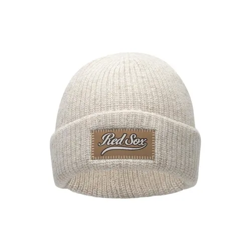 MLB Трикотажная ткань Овечья шерсть Полиамид Акрил Вискоза Полиэстер Шапки-бини Унисекс Серый Белый