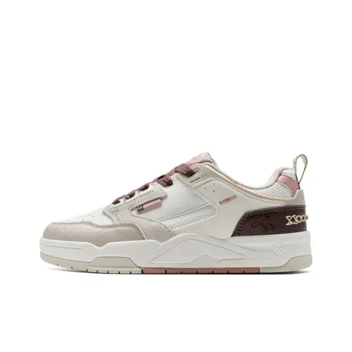 XTEP New Light Версия CNY Устойчивые к истиранию Низкие Кроссовки для скейтбординга Женские Розовый Коричневый Коричневый