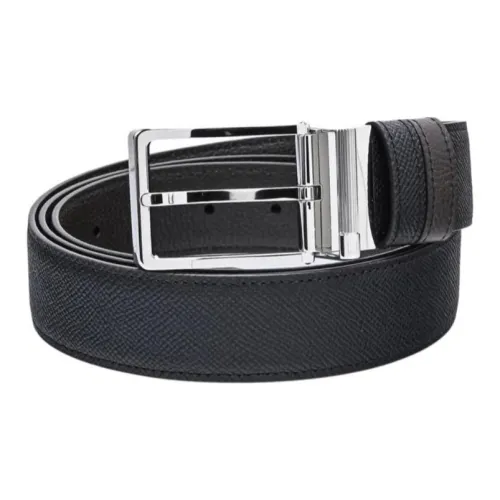 Dunhill Телячья кожа Кожаные ремни Мужской Черный Ширина 3,5CM