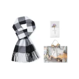 Чёрный Белый Клетка (Позолоченная Сумка для покупок + Открытка)