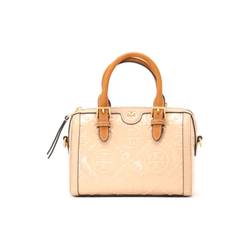 Tory Burch T Monogram Кожа Сумка через плечо Сумка Маленькая Женская Светло-персиковая