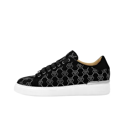 PHILIPP PLEIN Lo Топ STRASS MONOGRAM Resistant Low Топ Кроссовки для скейтбординга Мужской Черный