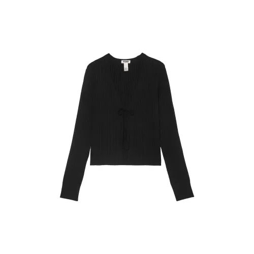 Victoria's Secret Розовый Ткань в рубчик KNIT Fly Away Кардиган Свитер P B Пижамный Топ Женские Чисто черный