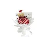 [52 Бургунди Розы/с Медвежонком+Светлая Лента+Сумка для покупок] Рождественский Медвежонок Розовый Букет/Набор материалов для DIY