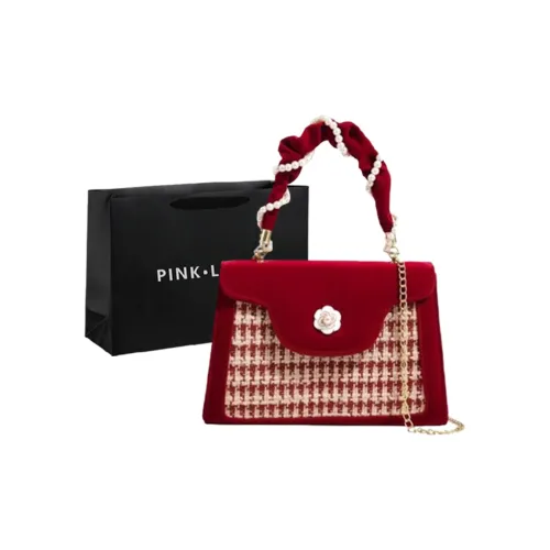 PINK·LAND Велюр Сумка через плечо Сумка с цепочкой Сумка на плечо Сумка обычная Женская