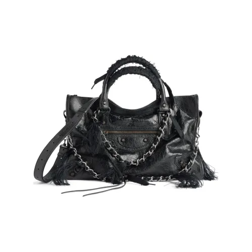 Balenciaga Le City Sheepskin One Shoulder Bag Medium Women's Black