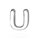 Серьги-гвоздики из стерлингового серебра с буквой (в стиле U)