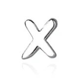 Серьги-гвоздики из стерлингового серебра, стиль "Language Letter" (X стиль)