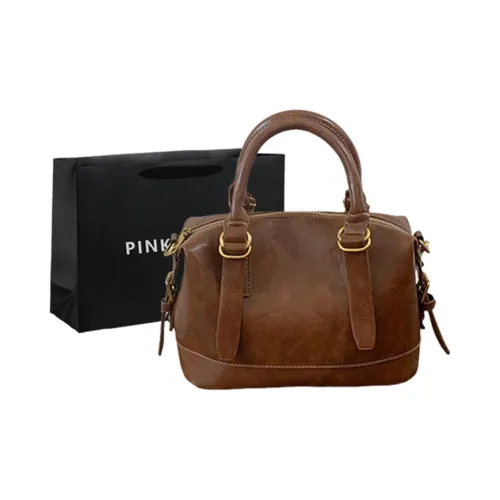 PINK·LAND ПУ (полиуретан) Bowling Bag Сумка Женская Коричневый Черный