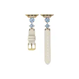 Четырехлопастный цветочный дизайн и кожа [синий и белый]