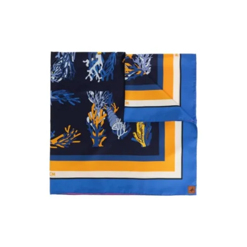 MCM Шелковые шарфы Женские Синий Желтый