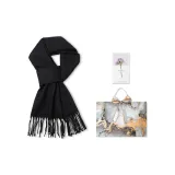 Чёрный (Золотая отделка) Сумка для покупок + Поздравительная открытка