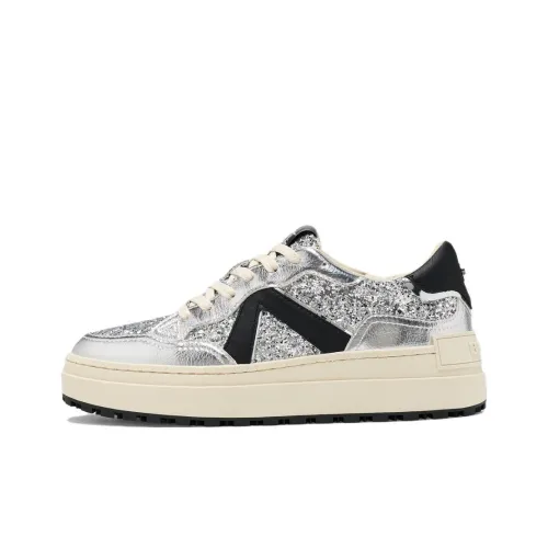 STEVE MADDEN Нескользящие Легкие Низкие Кроссовки для Скейтбординга Женские Искрящиеся Серебряные