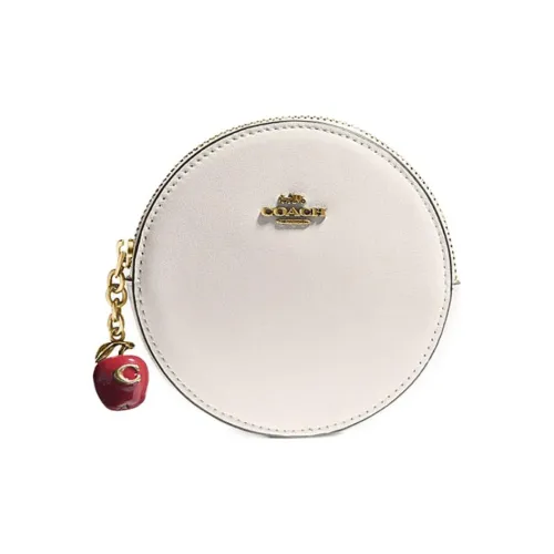 COACH Телячья кожа Мелочь Кошелек Женский Белый