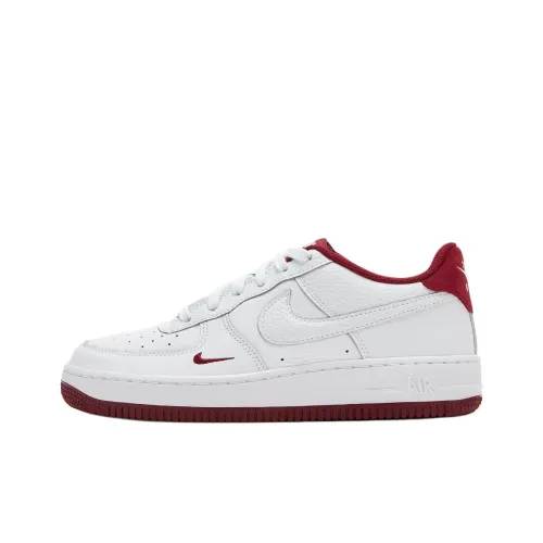 Nike Air FORCE 1 LV8 Slip Resistant Abrasion Resistant Низкий Топ Детские Скейтбординги Белый Красный