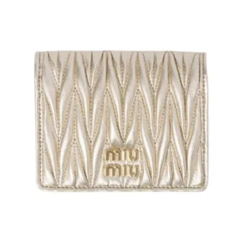 MIU MIU Sheepskin Wallet Small Women Pearl White