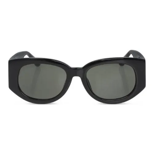 Linda Farrow Crystal Plate OVAL SUNGLASSES Женские Black