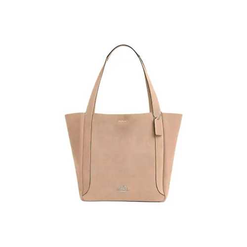 COACH Hadley Pebble Leather Tote Bag Shopping Bag Shoulder Bag Large Women's Silver Light Taupe COACH Hadley Pebble Leather Сумка-тоут Сумка для покупок Сумка через плечо Большая Женская Серебряный и Светлый тауп