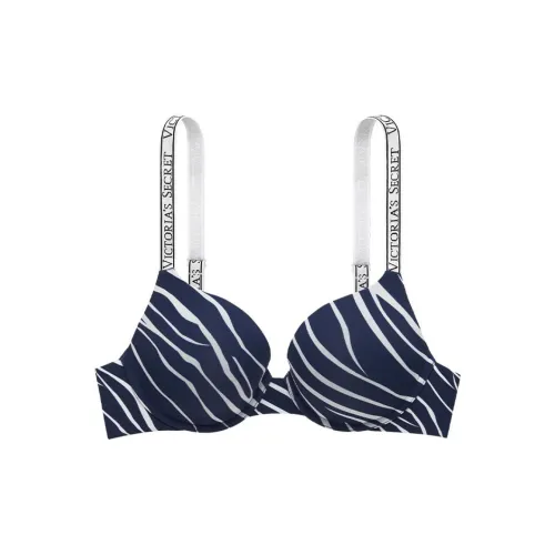 Victoria's Secret Бюстгальтер Женский Синий Белый Зебра С принтом