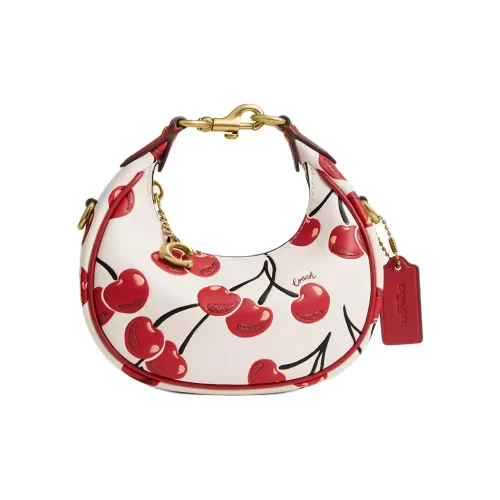 COACH JONIE Дубленая кожа Одно плечо Сумка Мини Женская Мел Белый Красный