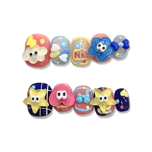 XIAMEIYU Дофаминовая одежда Сердце Бант Cute Cartoon 3D-эффект Игрушка с детским украшением False Nail Короткий LADDER 15mm