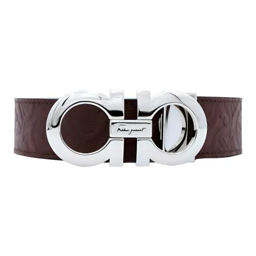 FERRAGAMO Ремень из коровьей кожи мужской умбра ширина 3,5 см