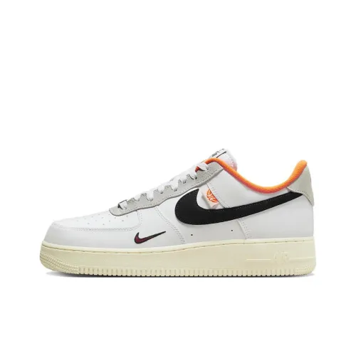 Nike Air Force 1 Slip Resistant Abrasion Resistant Легкий Низкий Топ Скейтборд Кроссовки Мужские Белый Черный Оранжевый